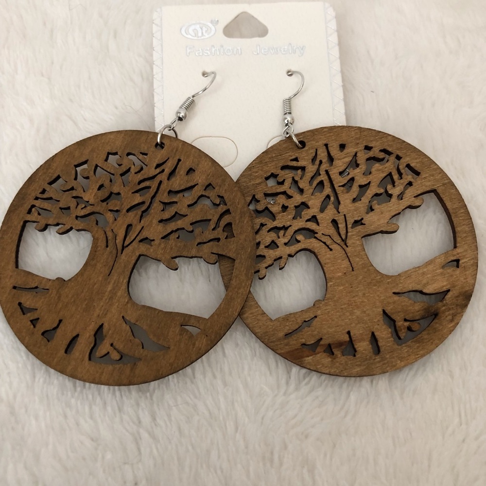 🌞 NEW Tree Of Life Earth & I Am Queen Earrings - Picture 2 of 2